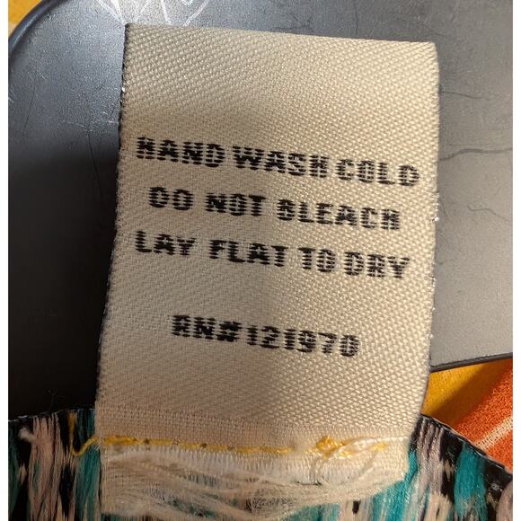 Flying Tomato Mustard Floral Print Tie Neck Blouse Size S - Picture 8 of 8